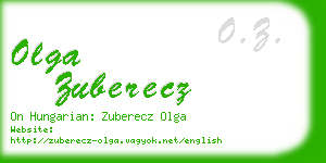 olga zuberecz business card